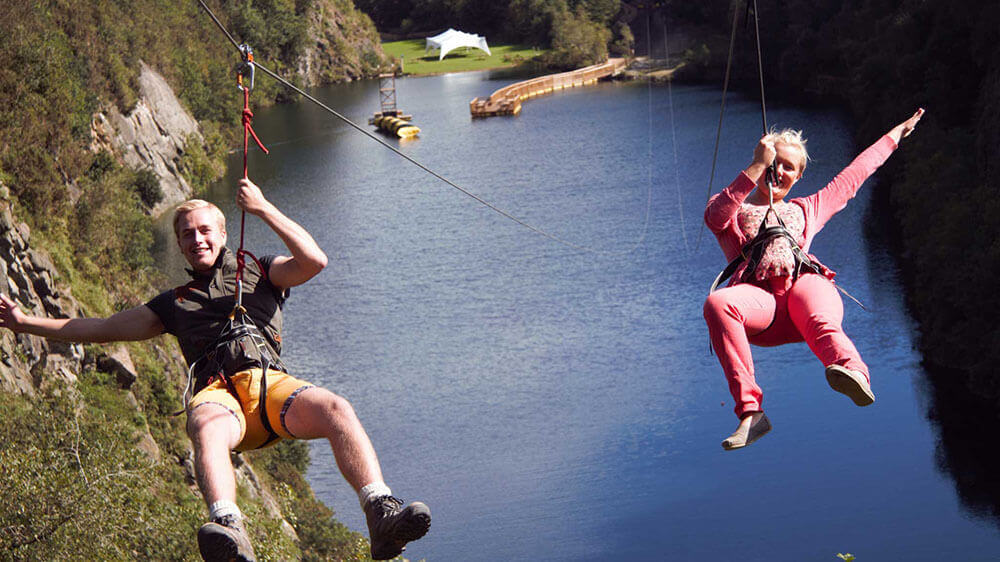 Half term activities in south Cornwall: Adrenalin Quarry