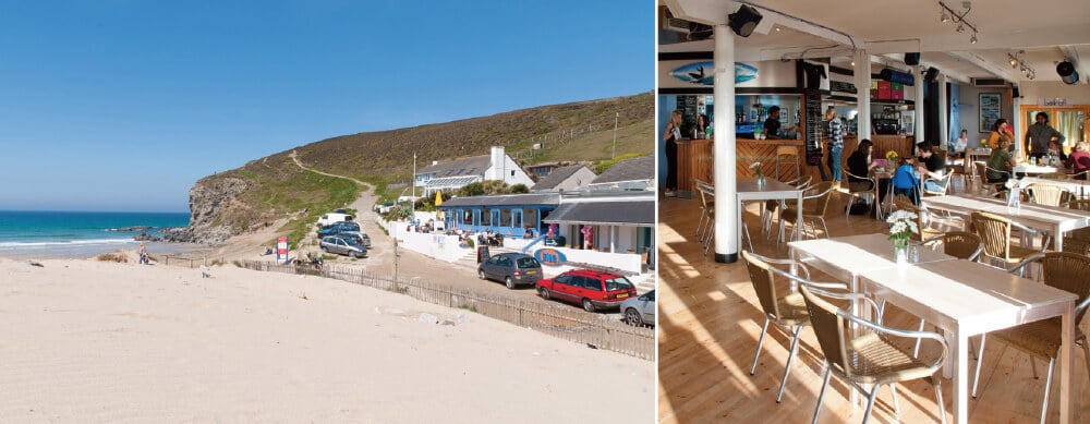 dog friendly beach cafés in Cornwall : Blue Beach Bar, Porthtowan Beach