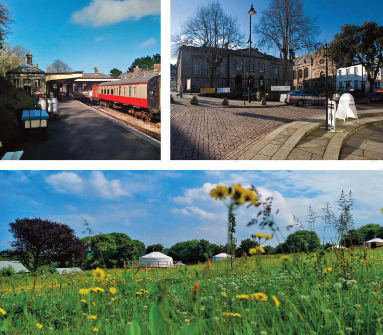 Rosamunde Pilcher Filming Locations: Bodmin town, Bodmin general Station, Staycation Holidays Glamping at The Fir Hill, near Newquay