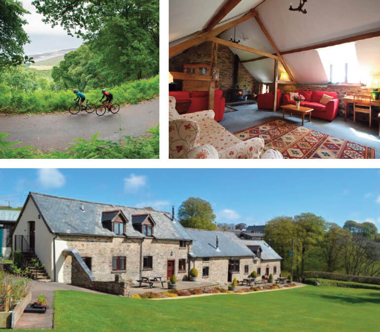 Bike Week holiday cottages for cycling: Staycation Holidays, West Hollowcombe Farm Holiday cottages, near Dulverton, Exmoor