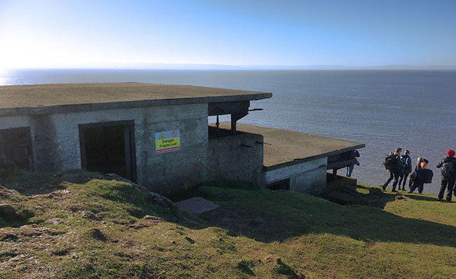 Brean Down Coastal Walk: A WWII lookout post further up the hill