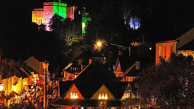 best Christmas light displays in the UK: Dunster by Candlelight, Exmoor