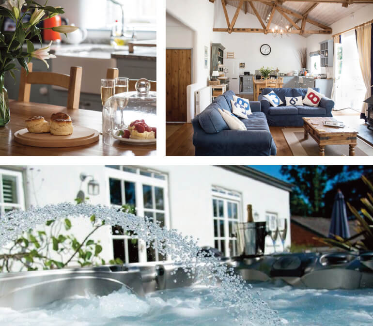 hot tub cottages; Staycation Holidays, Burrows, Venn Ottery, East Devon