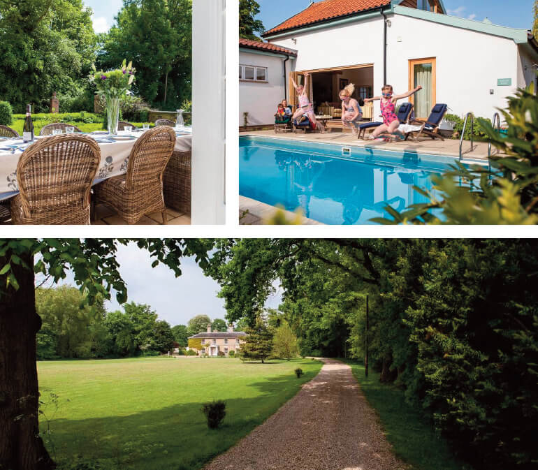 luxury holiday cottages: Staycation Holidays, Vicarage House and Pool House, Great Hockham, Norfolk Brecks