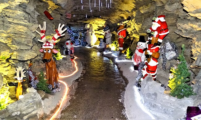 memorable Santa experiences in the UK: Dan yr Ogof Cave Christmas Experience, The National Showcaves Centre for Wales